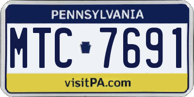 PA license plate MTC7691