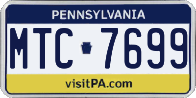 PA license plate MTC7699