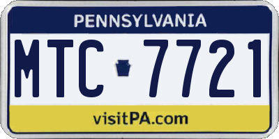 PA license plate MTC7721