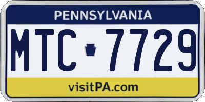 PA license plate MTC7729