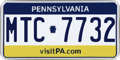 PA license plate MTC7732