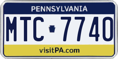 PA license plate MTC7740
