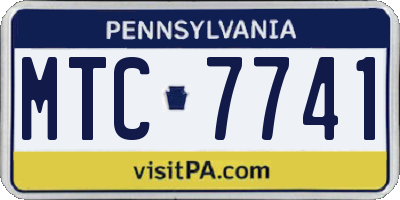 PA license plate MTC7741