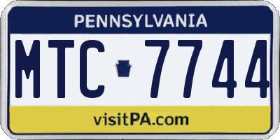 PA license plate MTC7744