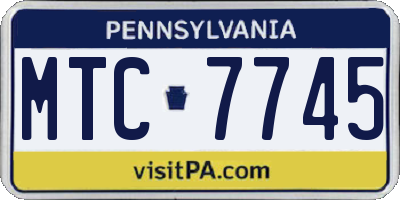 PA license plate MTC7745