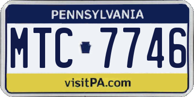 PA license plate MTC7746