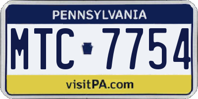 PA license plate MTC7754