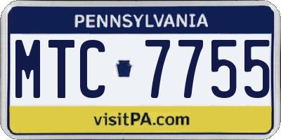 PA license plate MTC7755