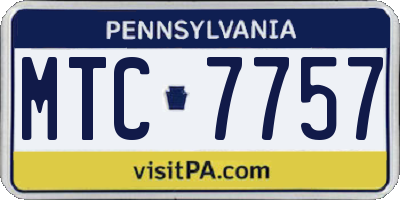 PA license plate MTC7757