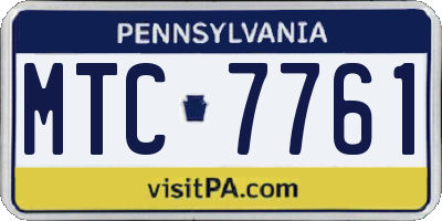 PA license plate MTC7761