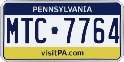 PA license plate MTC7764