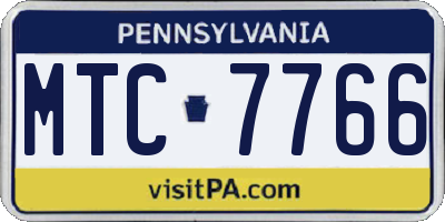 PA license plate MTC7766