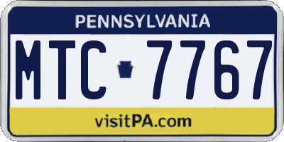PA license plate MTC7767