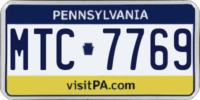 PA license plate MTC7769