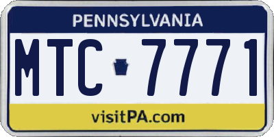 PA license plate MTC7771