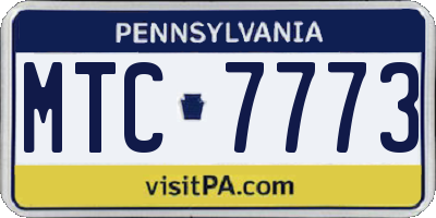 PA license plate MTC7773