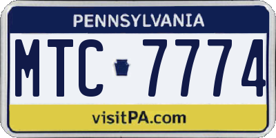 PA license plate MTC7774