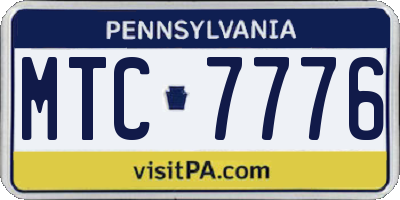 PA license plate MTC7776