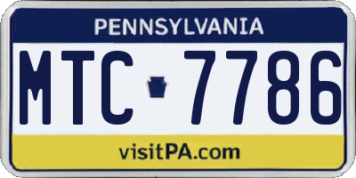 PA license plate MTC7786