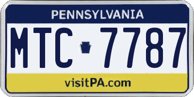 PA license plate MTC7787
