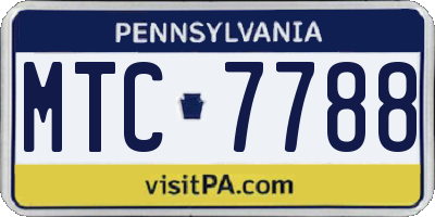 PA license plate MTC7788