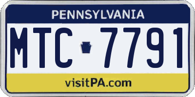 PA license plate MTC7791