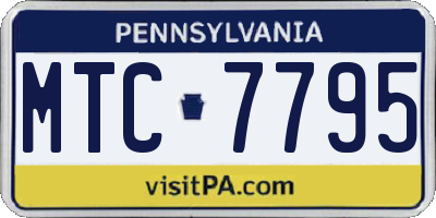 PA license plate MTC7795