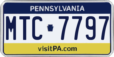 PA license plate MTC7797
