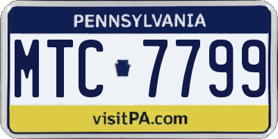 PA license plate MTC7799