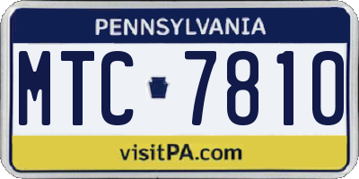 PA license plate MTC7810