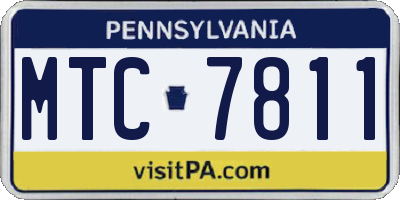 PA license plate MTC7811