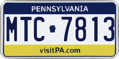 PA license plate MTC7813