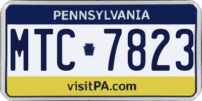 PA license plate MTC7823