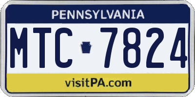 PA license plate MTC7824