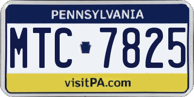 PA license plate MTC7825