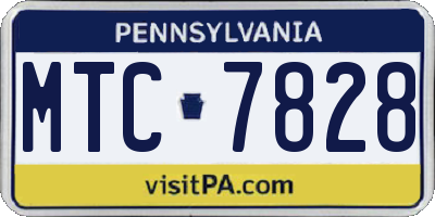 PA license plate MTC7828
