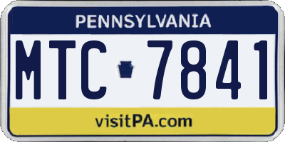 PA license plate MTC7841