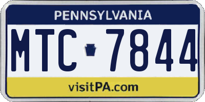 PA license plate MTC7844
