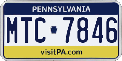 PA license plate MTC7846