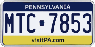 PA license plate MTC7853
