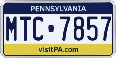PA license plate MTC7857