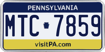PA license plate MTC7859