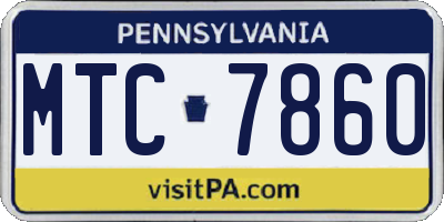 PA license plate MTC7860