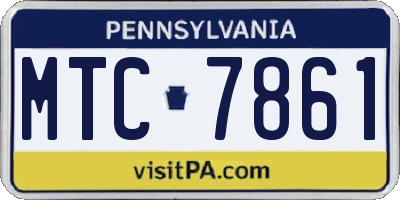 PA license plate MTC7861