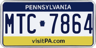 PA license plate MTC7864