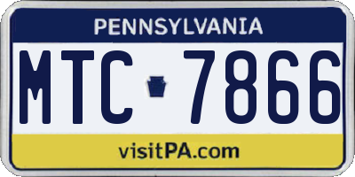 PA license plate MTC7866