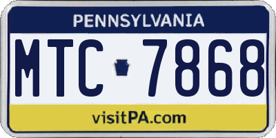PA license plate MTC7868