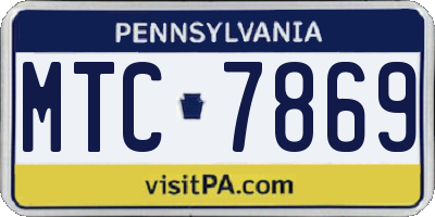 PA license plate MTC7869