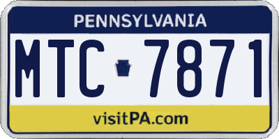PA license plate MTC7871