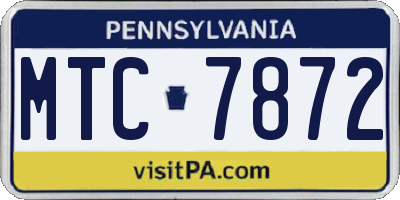 PA license plate MTC7872